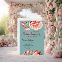 Baby in Bloom Delicate Pink Flower Baby Shower