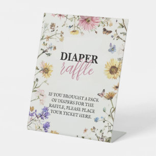 Baby in Bloom Diaper Raffle 8x10 Table Top Pedestal Sign