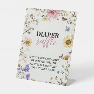 Baby in Bloom Diaper Raffle 8x10 Table Top Pedestal Sign