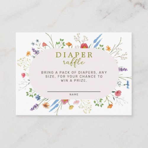 Baby In Bloom Diaper Raffle Enclosure Card