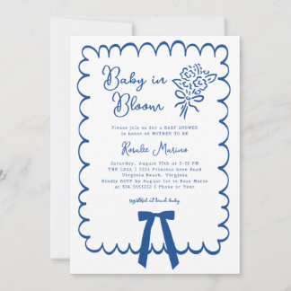 Baby in Bloom Doodle Baby Shower Invitation