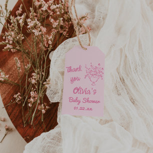 Baby In Bloom Drawn Floral Bouquet Baby Shower Gift Tags