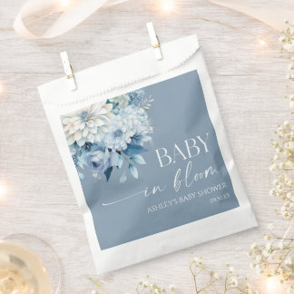 Baby In Bloom Dusty Blue Floral Baby Shower Favor Bag