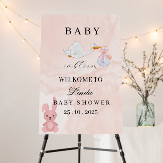 Baby in Bloom Elegant Baby Shower Welcome Sign