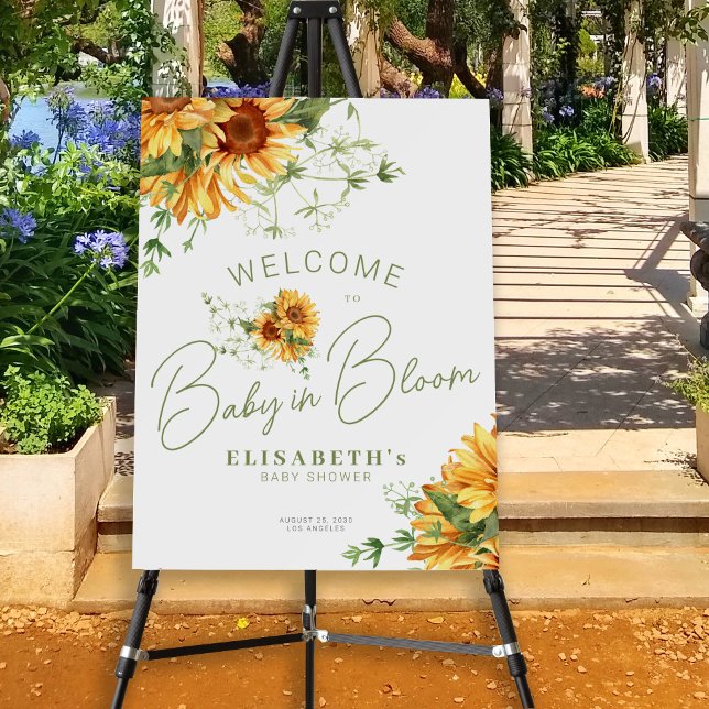 Baby in bloom elegant baby shower welcome sign (Creator Uploaded)