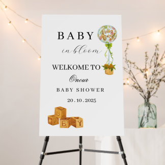Baby in Bloom Elegant Baby Shower Welcome Sign