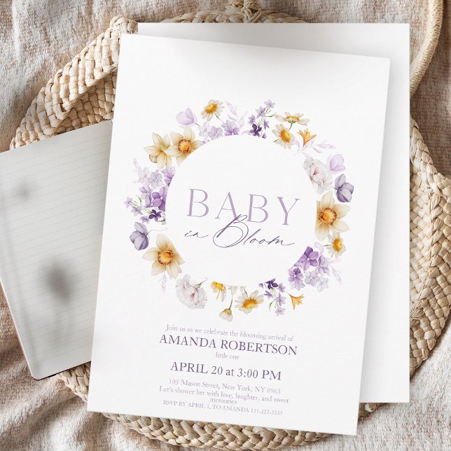 Baby in Bloom - Elegant Floral Baby Shower Invitation (Creator Uploaded)