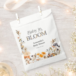 Baby in Bloom Elegant Watercolor Fall Wildflowers Favor Bag
