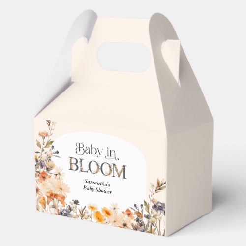 Baby in Bloom Elegant Watercolor Fall Wildflowers Favor Boxes