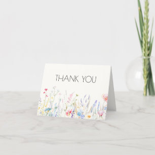 Baby in Bloom Elegant Wildflowers Baby Shower Letterpress Thank You Card