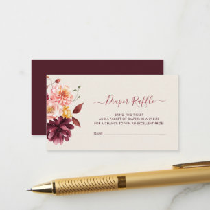 baby in bloom fall floral diaper raffle card