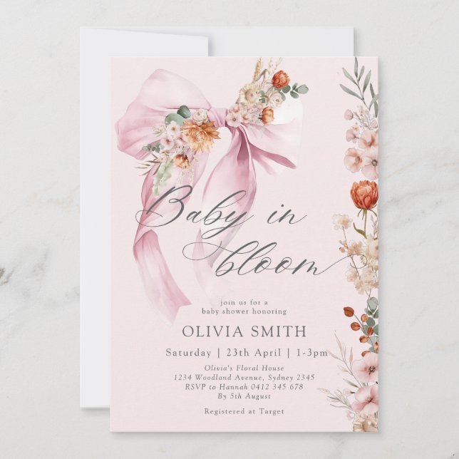 Baby in Bloom Fall Garden Baby Shower Invitation (Front)