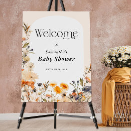 Baby in Bloom Fall Wildflowers Welcome Foam Board