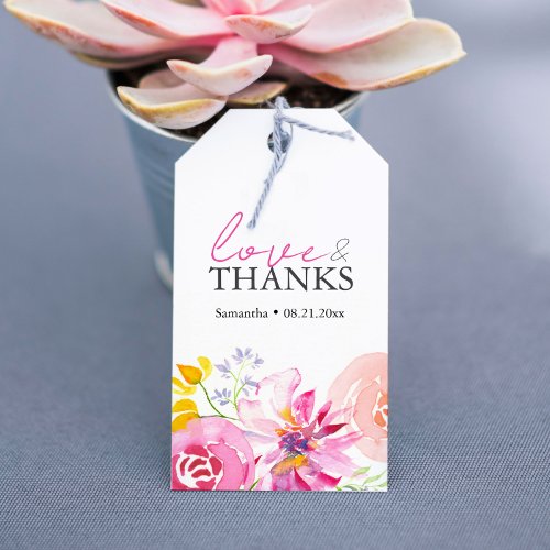 Baby In Bloom Favor Tags Floral Watercolor