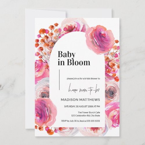 Baby in Bloom Floral Arch Summer Baby Shower Invitation