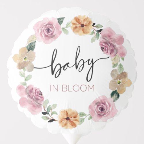 Baby In Bloom Floral Baby Shower  Balloon