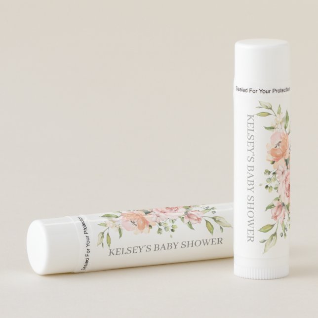 Baby In Bloom Floral Baby Shower Chapstick Favors (Front)