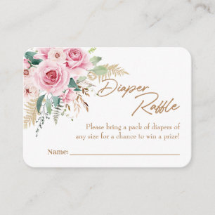 Baby in Bloom Floral Baby Shower Diaper Raffle Enclosure Card