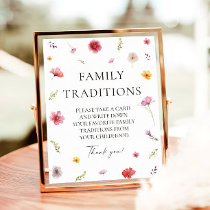 Baby in Bloom Floral Baby Shower Family Traditions Poster