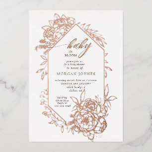 baby in bloom floral baby shower foil invitation