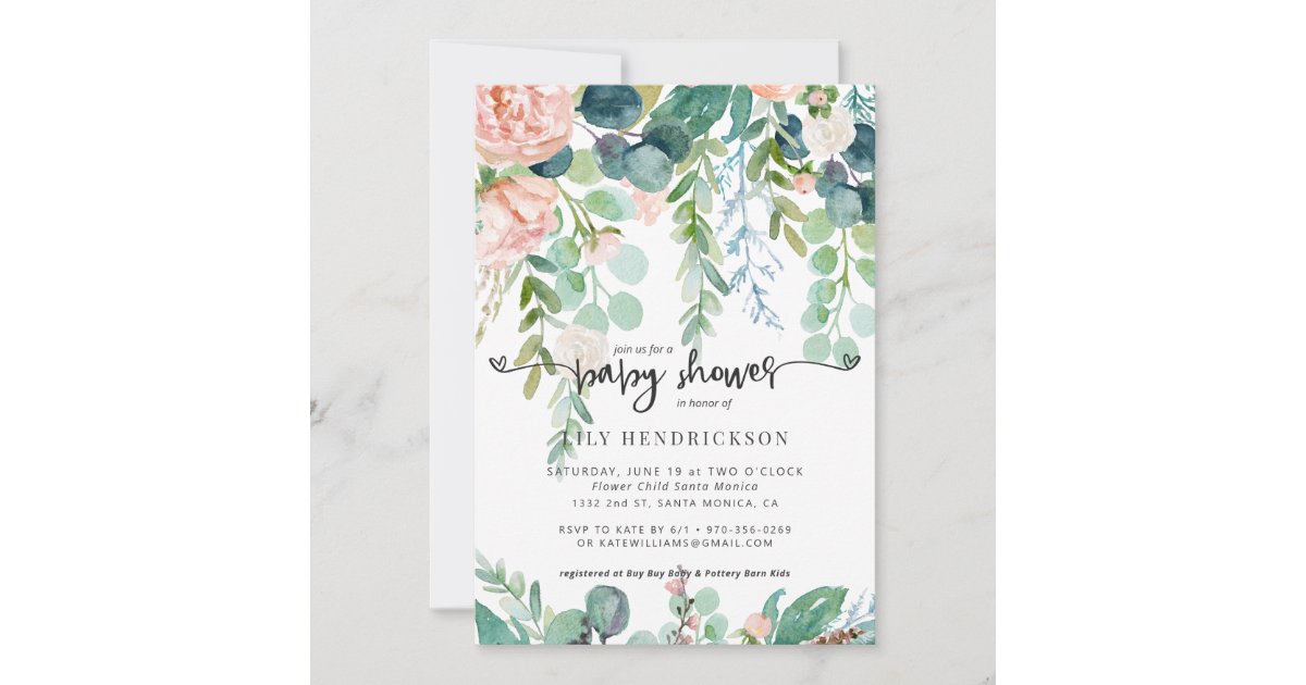 Baby In Bloom Floral Baby Shower Invitation Zazzle Com