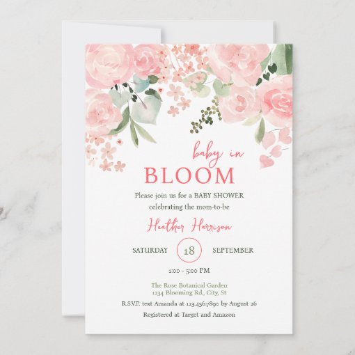 Baby in Bloom Floral Baby Shower Invitation | Zazzle