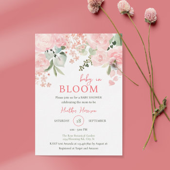 Baby In Bloom Floral Baby Shower Invitation by marlenedesigner at Zazzle