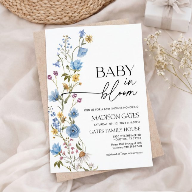 Baby in Bloom Floral Baby Shower Invitation (Creator Uploaded)