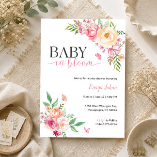 Baby in Bloom Floral Baby Shower Invitation