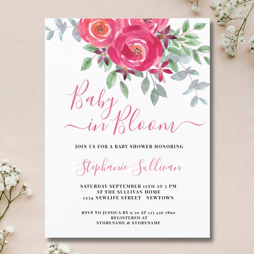 Baby in Bloom Floral Baby Shower Invitation