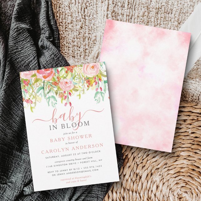 Baby In Bloom Floral Baby Shower Invitation (Creator Uploaded)