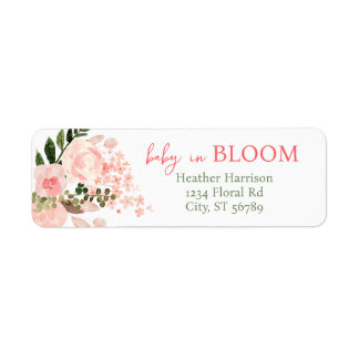 Baby in Bloom Floral Baby Shower Label