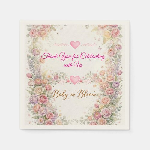 Baby in Bloom Floral Baby Shower Napkins