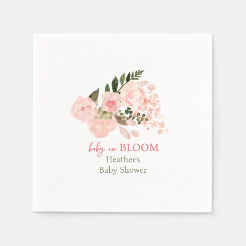 Baby in Bloom Floral Baby Shower Napkins