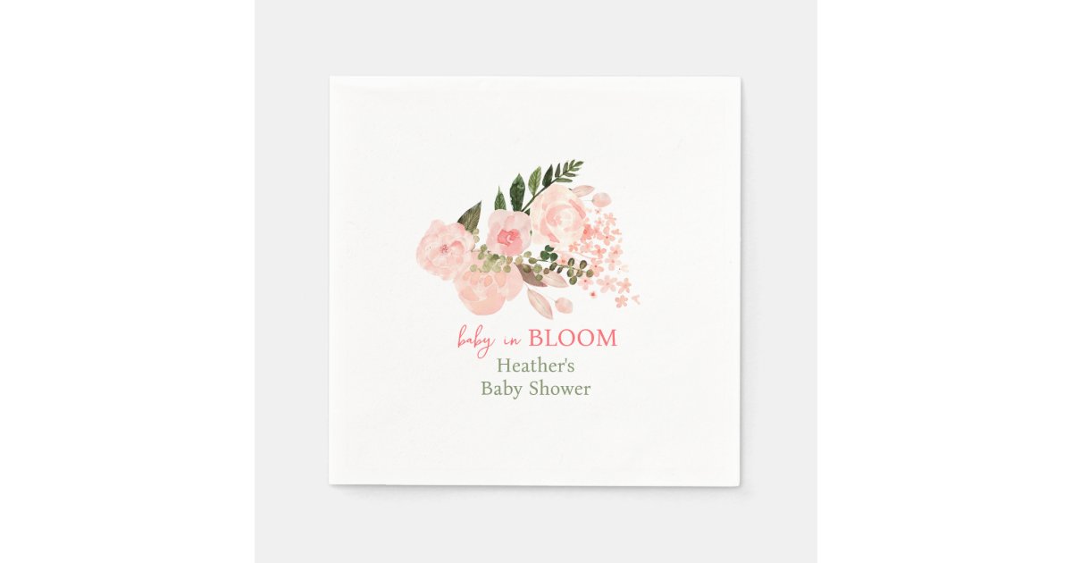 Baby in Bloom Floral Baby Shower Napkins Zazzle