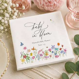 Baby in Bloom Floral Baby Shower Napkins