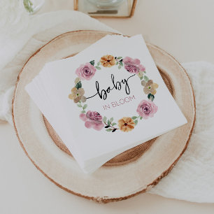 Baby In Bloom Floral Baby Shower Napkins