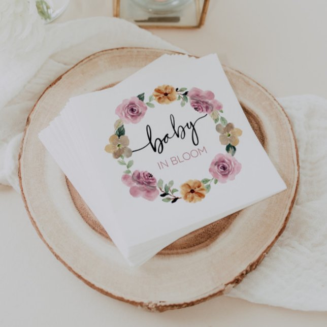 Baby In Bloom Floral Baby Shower Napkins (Creator Uploaded)