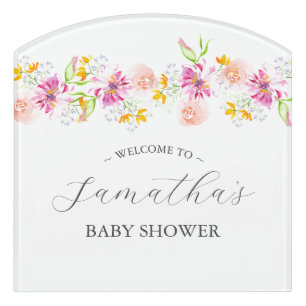 Baby in Bloom Floral Baby Shower Sign