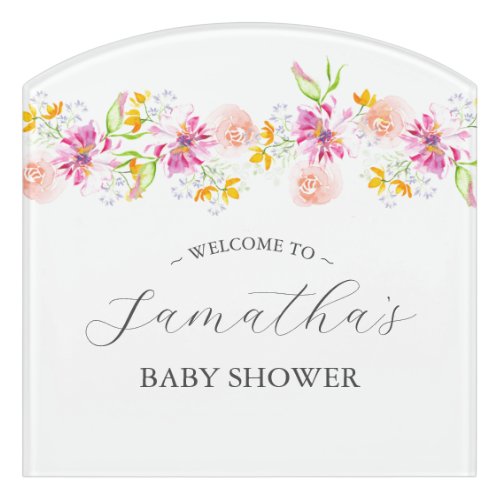 Baby in Bloom Floral Baby Shower Sign