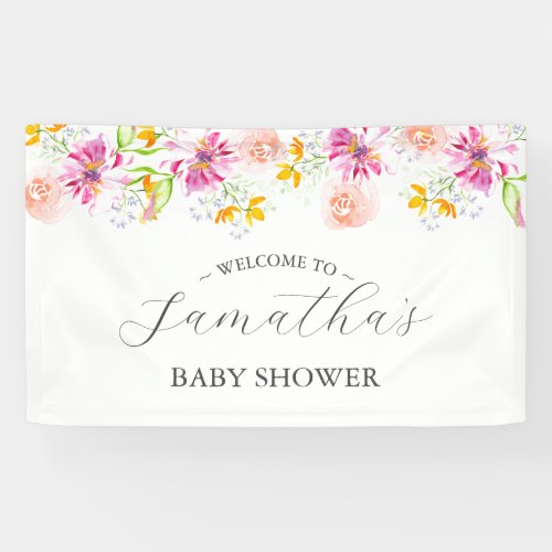 Baby in Bloom Floral Baby Shower Sign