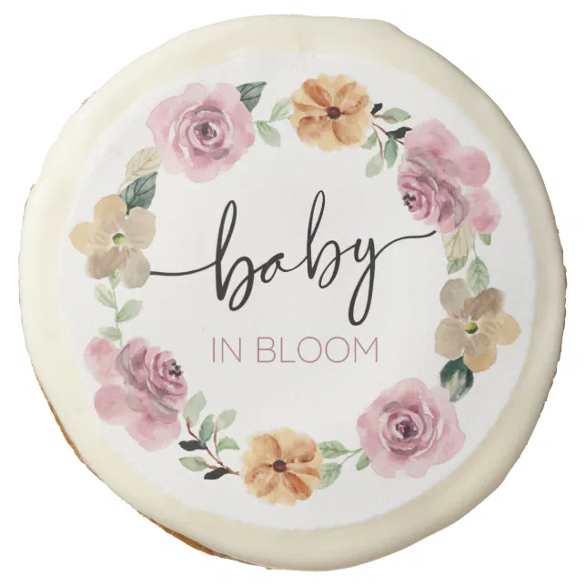 Baby In Bloom Floral Baby Shower Sugar Cookie | Zazzle