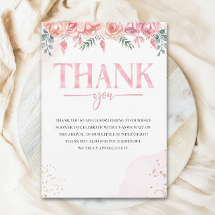 Baby in Bloom Floral Baby Shower Thank You Card