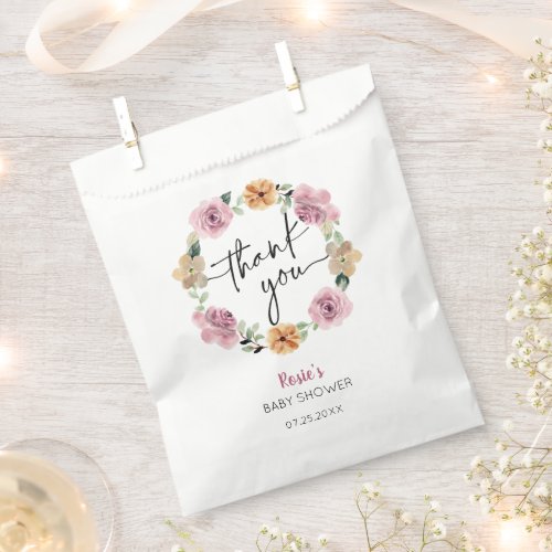 Baby In Bloom Floral Baby Shower Thank You Favor Bag