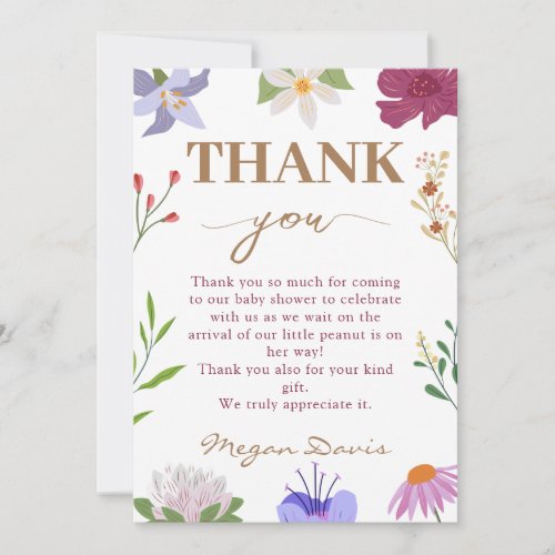 Baby in Bloom Floral Baby Shower Thank You Invitation