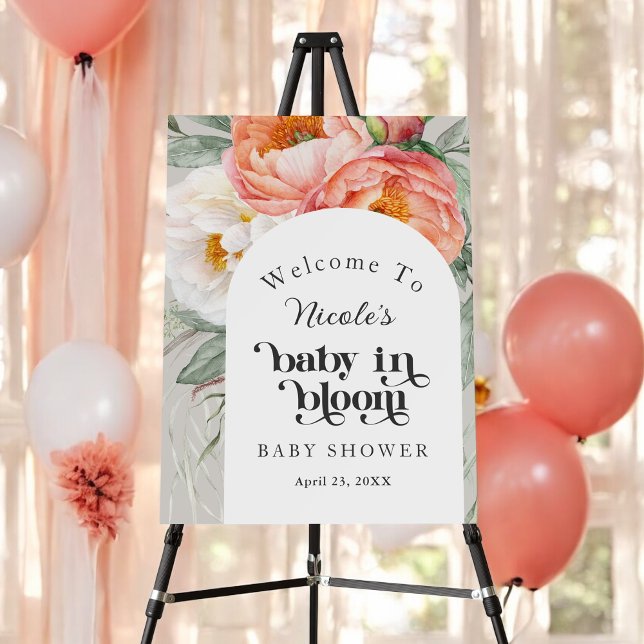 Baby in Bloom Floral Baby Shower Welcome Foam Board (Creator Uploaded)