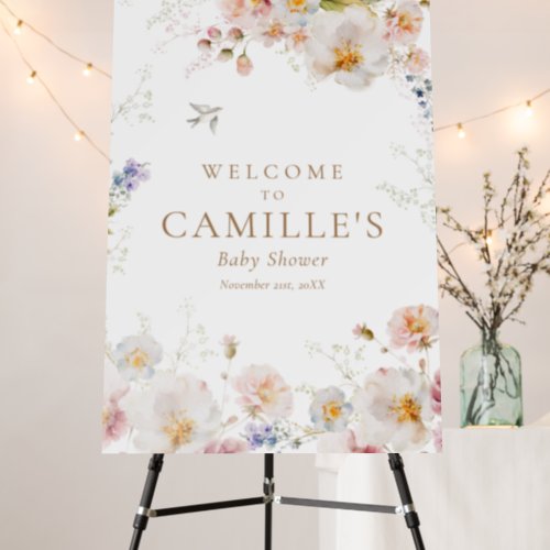 Baby in Bloom Floral Baby Shower Welcome Sign