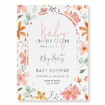 Baby In Bloom Floral Baby Shower Welcome Sign