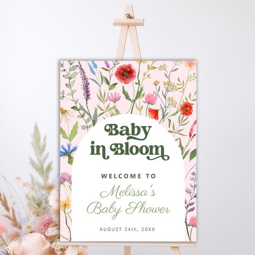 Baby in Bloom Floral Baby Shower Welcome Sign