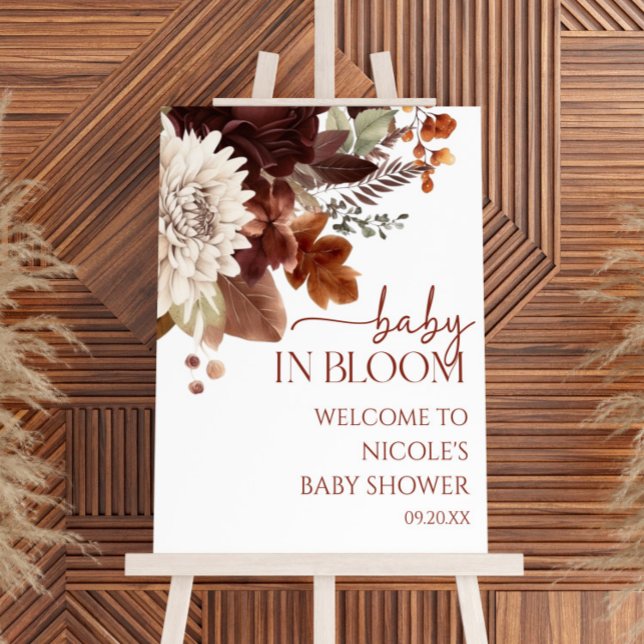 Baby In Bloom Floral Baby Shower Welcome Sign (Creator Uploaded)